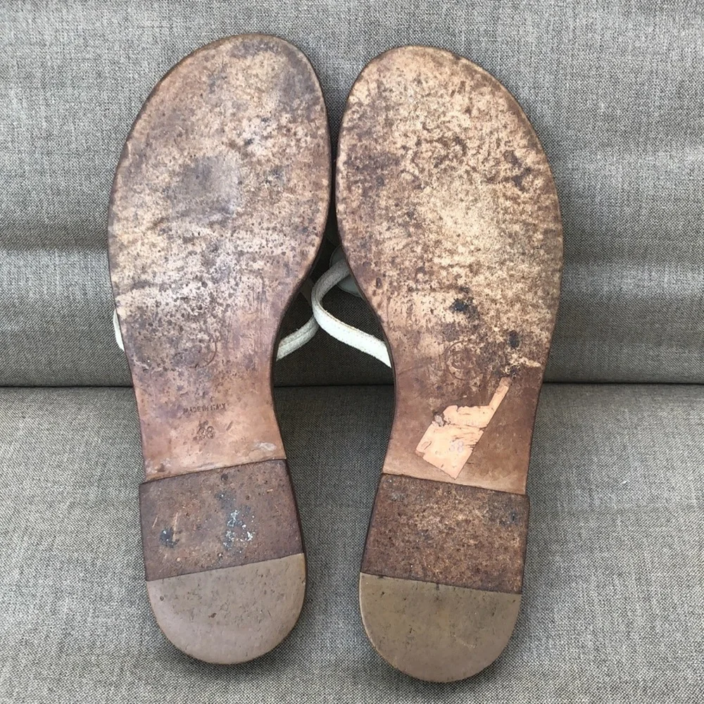 CHANEL Leather Camellia Flip Flop Sandals